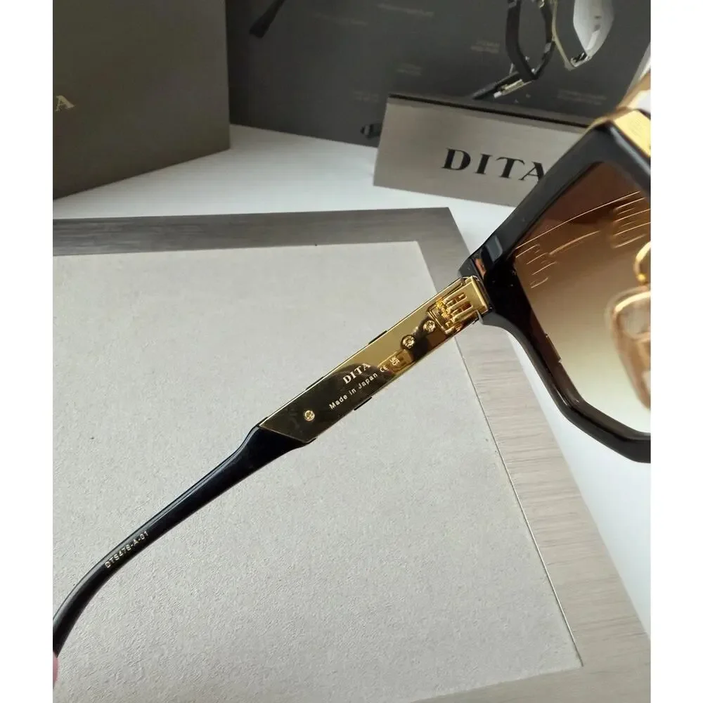 DITA MACH NINE DTS 478 01 Black Yellow Gold Brown Gradient Sunglasses AUTHENTIC